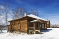 The building of the parish school 1885 in Irkutsk architectural and ethnographic Museum `Taltsy`, Irkutsk region, Royalty Free Stock Photo