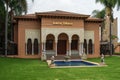 A building for a parrot show. The largest zoo and amusement park - Loro Parque Royalty Free Stock Photo