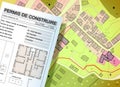 Building permit written in French - PERMIS DE CONSTRUIRE - Imaginary General Urban Plan