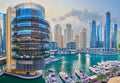 The building of Pier 7 restaurant complex, Dubai Marina, UAE