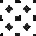 Building plan pattern seamless black Royalty Free Stock Photo