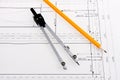 Building plan of reinforced concrete construction Royalty Free Stock Photo