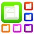 Building plan set collection Royalty Free Stock Photo