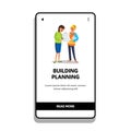 Building Planning Speak Client With Builder Vector