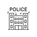 Building police icon. Simple line, outline of law and justice icons for ui and ux, website or mobile application