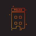 building police station icon vector design