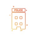 building police station icon vector design