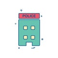 building police station icon vector design