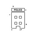 building police station icon vector design