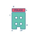 building police station icon vector design