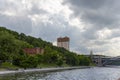 The building of the Presidium of Russian Academy of Sciences and Moskva River, Moscow, Russia.