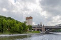 The building of the Presidium of Russian Academy of Sciences and Moskva River, Moscow, Russia.