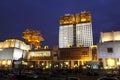 The building of the Presidium of the Russian Academy of Sciences at night. Moscow