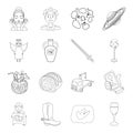 Building, profession, transportation and other web icon in outline style. army, technology, ritual icons in set