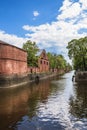 Building of purveyance warehouse of Kronstadt admiralty on the banks of the Bypass channel. KronstadtRussia Royalty Free Stock Photo