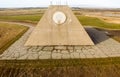 The building of the radio radar in the form of a pyramid on military base.