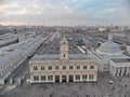 the building of the railway station in Moscow from height