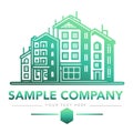 Building Real Estate and Construction. Logo of City Buildings and Skyline. Abstract symbol icons for Housing, Apartments and City. Royalty Free Stock Photo