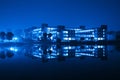 Building and reflection at night Royalty Free Stock Photo