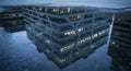 Building Reflection in Puddle Royalty Free Stock Photo