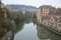 building reflection on the river avon in bath Royalty Free Stock Photo