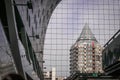 Building with reflection in windows of building Royalty Free Stock Photo