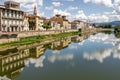 Building Reflections in the Fiume Arno Royalty Free Stock Photo