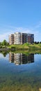 Building reflexion mirror lake sky Royalty Free Stock Photo