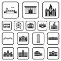 Building repair black icons in set collection for design.Building material and tools vector symbol stock web Royalty Free Stock Photo