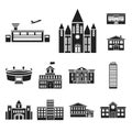 Building repair black icons in set collection for design.Building material and tools vector symbol stock web Royalty Free Stock Photo