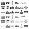 Building repair black icons in set collection for design.Building material and tools vector symbol stock web Royalty Free Stock Photo