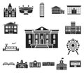 Building repair black icons in set collection for design.Building material and tools vector symbol stock web Royalty Free Stock Photo