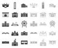 Building repair black,outline icons in set collection for design.Building material and tools vector symbol stock web Royalty Free Stock Photo