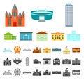 Building repair cartoon, black icons in set collection for design.Building material and tools vector symbol stock web Royalty Free Stock Photo