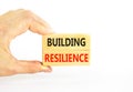 Building resilience symbol. Concept word Building resilience typed on wooden blocks. Beautiful white table white background. Royalty Free Stock Photo