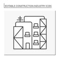Building restoration line icon