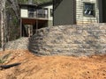 Building a Retaining Wall on the Back of a House Royalty Free Stock Photo