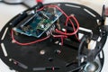 Building robot avoid obstacle for kids. Robotic platform with ci Royalty Free Stock Photo