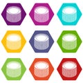 Building roll net icons set 9 vector