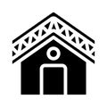 Building roof waterproof glyph icon vector illustration