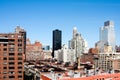 Building rooftops under blue sky Royalty Free Stock Photo