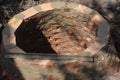 Building a round septic tank, sewer, sewage, cesspool or soak pit for domestic wastewater from red bricks for a private home