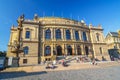 The building of Rudolfiunum concert halls on Jan Palach Square with unidentified peop