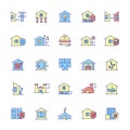 Building safety requirements RGB color icons set Royalty Free Stock Photo
