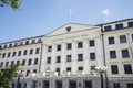 The building of the Samara Regional Duma. On the roof of The Russian flag and coat of arms. Samara, Russia. Royalty Free Stock Photo