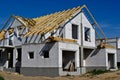 Building semidetached house. Front of house Royalty Free Stock Photo