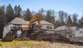 Building site with new homes under construction. Royalty Free Stock Photo