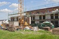 Building site with new houses under construction