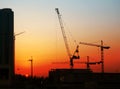 Building site sunset Royalty Free Stock Photo