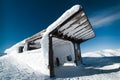 The building of the ski lift in the snow Royalty Free Stock Photo